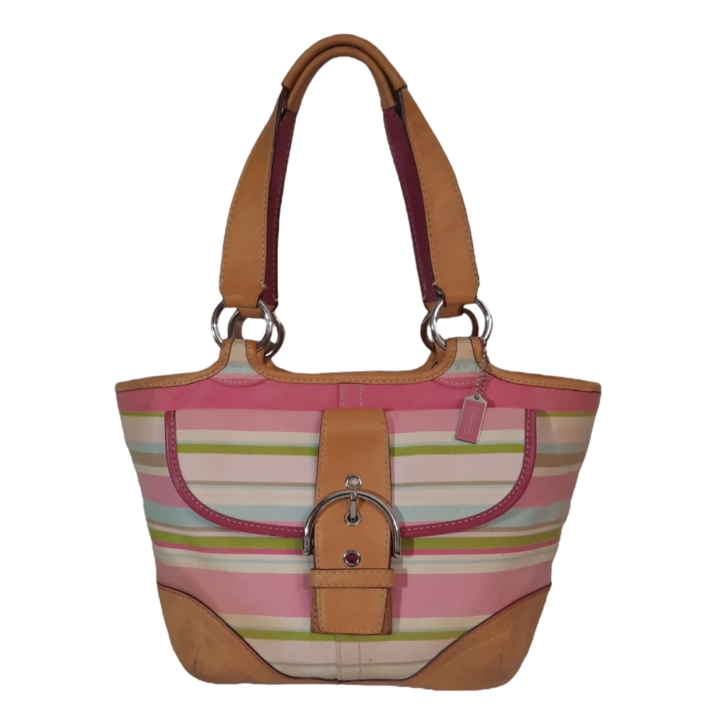 Coach Hampton Multi Stripe Pink Purse